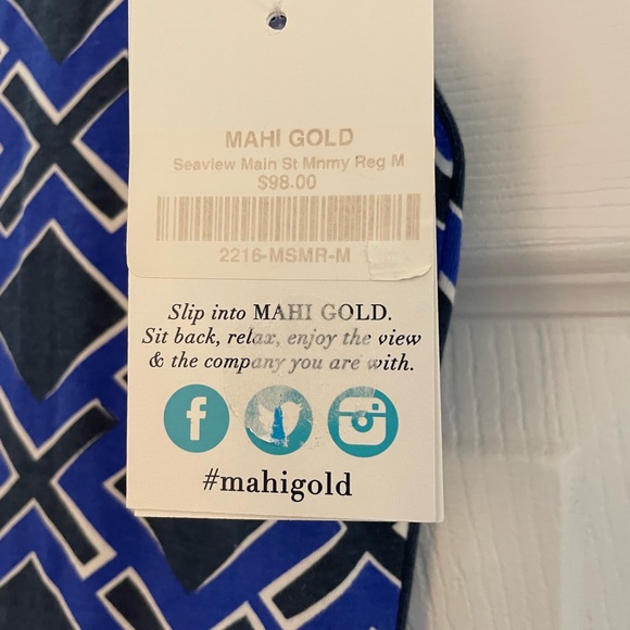 NWT—Mahi Gold Seaview Shift Dress (Black and Blue) - Picture 3 of 6